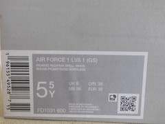 Nike Air Force 1 LV8 1 (GS) Valentines Day Picante Red-Pink Sz 5.5Y [FD1031-600]