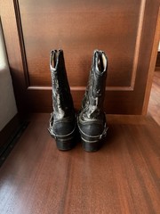 Vintage Durango Black Leather Biker Boots Youth Size 3.5 D