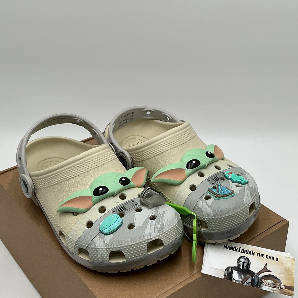 Crocs Classic Grogu 209494-2Y2 Clogs Kids 5 M Bone Slip On Comfort Shoes Eby4093