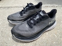 Size 4.5MD – Hoka One One Clifton 9 1131170-BWHT Youth Running Shoe Black White