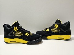 Air Jordan 4 Retro Thunder 2023 GS Black B-Grade Kids Shoes Sz 7Y (408452-017)