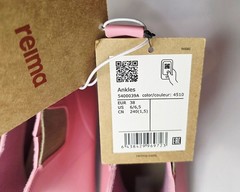 Reima Ankles Waterproof Low Cut Rain Boots for Kids Pink Size 6/6.5 New!