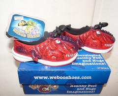 Weboo WORLD! Dino-Bruiser Red Dragon Slip On Mules Loafers Shoes US 6 NEW!