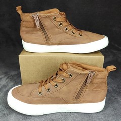 Cat & Jack Athletic Mid Top Brown Boots Youth Size 2 kids shoes