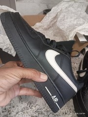 Nike Air Force 1 GS Black/White Low Top Leather Sneakers US 5.5 HV6359-001