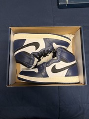 Nike Air Jordan 1 Retro High OG GS Midnight Navy White 4Y High Top Sneaker