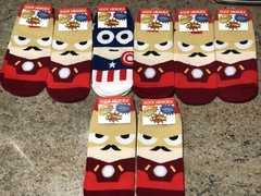Sock Heroes Socks Marvel Comics Captain America Iron Man 8 Pairs Ankle Socks