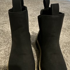 Unisex Adults Black Solid Chelsea Ankle Boots Round Toe Low Heel EU 36 US 4.5/5