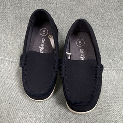 Cat & Jack Unisex Kids Black/White Slip-On Loafer Shoes, Fabric, Size 5