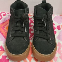 Wonder Nation Unisex Casual High Top Black Sneakers Youth Size 2 Laces