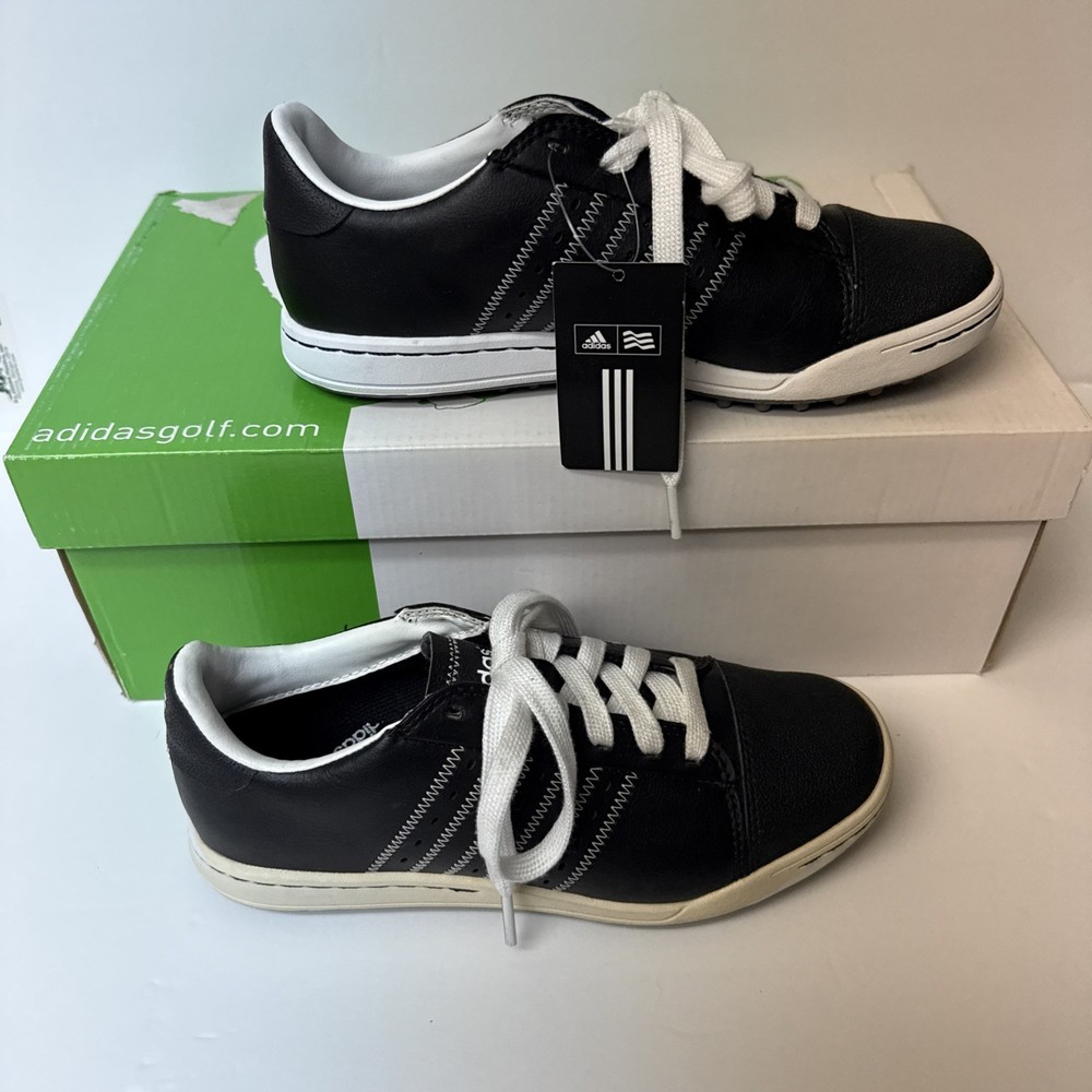 Adidas Adicross Retro Junior Spikeless Golf Shoes in black and white Size 3.5
