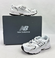 New Balance 530 Bungee Lace Kids Sneakers IZ530SB1 White Grey Toddler Sz 7 NIB