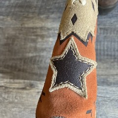 Ariat Pete Kids Western Boots Size 2 Wide Square Toe Orange Tan Leather 10015393