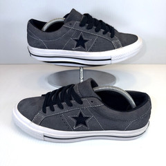 CONVERSE 263680C „Almost Black“ Grey Kids Shoes Suede Leather Size 5.5