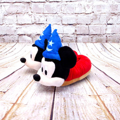 Disney Children’s Night Time Mickey Mouse House Slippers Size 7 Black/Red/Blue