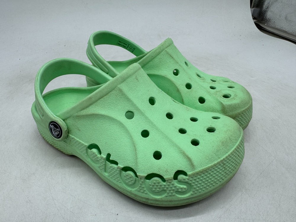 Crocs Baya Classic Clogs Junior Mint Green Slip On Casual Comfort Shoes – J1