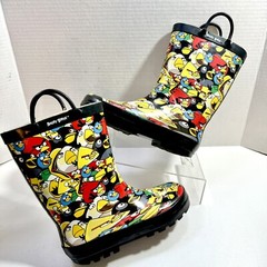 ANGRY BIRDS Unisex Kids Rubber Rain Boots sz 13 – 1 Colorful All Over Print