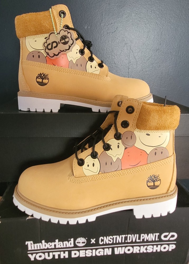 NEW TIMBERLAND® x CNSTNT DVLPMNT 6-INCH PREMIUM „MELTED SMILEYS“ JUNIOR’S US 4.5