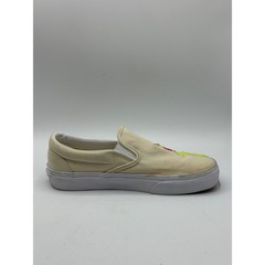 Vans Kids Slip On Cream Canvas Embroidered Floral Sneakers Shoes Sz 5.5Y 7W 37EU