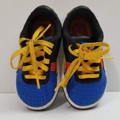 Puma Bright Blue Red Yellow Black Trim Leather Infant Toddler Size 5 Sneakers