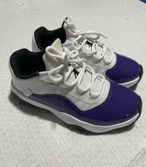 Jordan Air Jordan 11 Low Unisex Kids 6.5Y / Women 8 White/Purple/Black