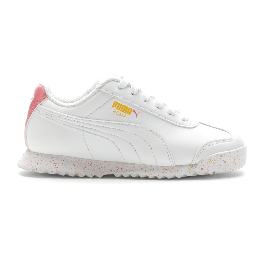 PUMA Roma Brain Freeze Lace Up Toddler Girls White Sneakers Casual Shoes 387852