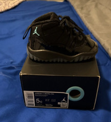 Jordan Air Jordan 11 Retro TD Black Patent Leather Mid Top Sneaker 5C 378039-006