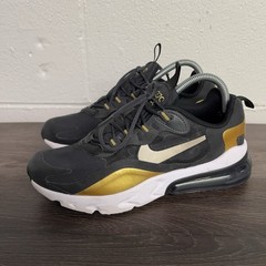 Nike Air Max 270 React BQ0103 005 Youth US 7Y Women US 8.5 Black / White Gold