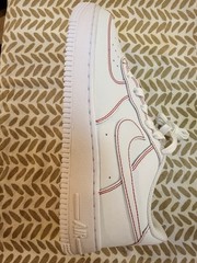 White With Red Stitching Nike Air Sneakers For Youth Size 5.5. New Without Box