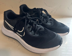 Nike Revolution Youth Size 4.5Y Black White Running Shoes Athletic Sneakers