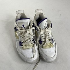 Jordan 4 Retro Metallic Purple White Shoes Youth S 5.5Y Leather 408452-115 2020