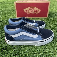 Vans Kids Old Skool Low Top Sneakers Navy True White US 2.0 NIB