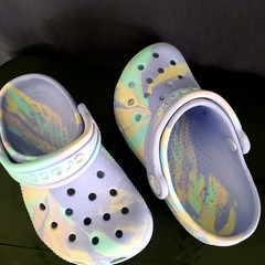 Crocs Kids Classic Marbled Clogs Lunar Jelly/Multi Colorway. Child Size 8
