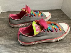 Converse Chuck Taylor All Star Low Top Junior 6 Double Tongue gray, pink, yellow