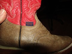 Reyme Square Toe Cowboy Western Boots Brown Red Leather Kids sz 12 Mex 19