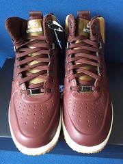 NIKE LUNAR FORCE 1 SNEAKERBOOT GS Maroon GUM BROWN BLACK Air 706803-200 7Y Kids