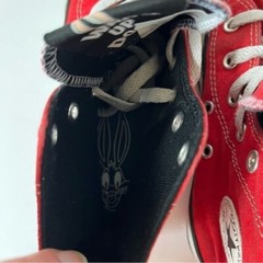 Converse x Looney Tunes Bugs Bunny Collaboration Red High Tops Kids Size 13