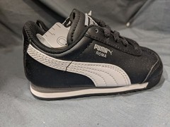 Puma Toddlers Roma Basic Inf Sneakers Lace Up Black/white Size 7 NEW IN BOX!