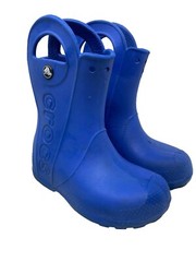 Crocs Blue Handle It Rain Boots Unisex Kids Big Kid-Size 11 Waterproof Pull On