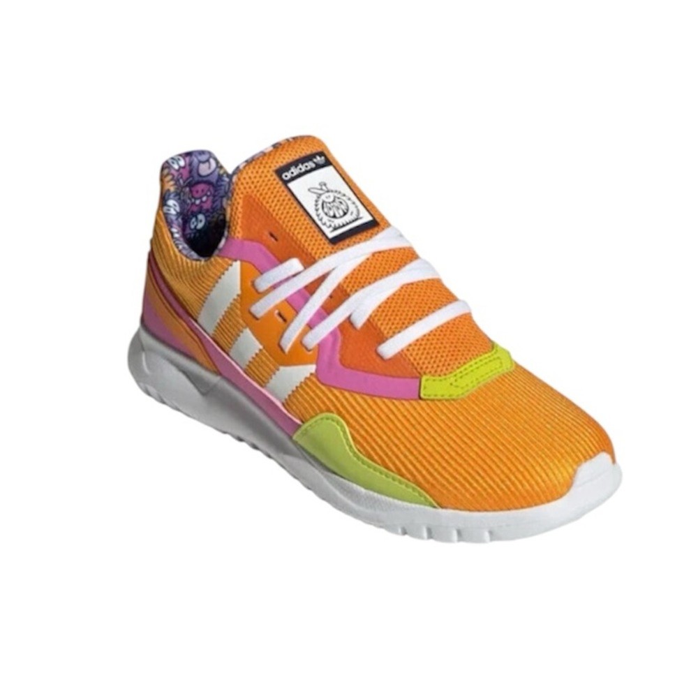Adidas Kevin Lyons Original Flex Sneakers Kids Youth Size 5 Orange Pink Yellow