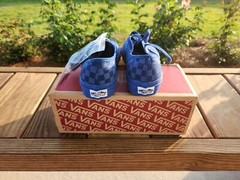 VANS AUTHENTIC MONO CHECK TRUE BLUE NIB!! KIDS 3