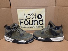USED Size 4Y Jordan 4 SE Retro Low Craft Olive *SEE PICS