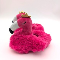 Cute Fluffy Flamingo Plush Animal Slippers Kids‘ Pink Size US9-10