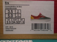 VANS ERA VARSITY PATCHWORK MULTI-COLOR OFF WHITE GREEN BROWN RED VN0A4BV4V9H 3.5