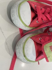 Converse All Star Pink Lime Fold Down High Top Sneakers Shoes Youth Sz 12 Girls