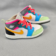 Air Jordan 1 Mid Mid SE TD Sneaker Size 8C Multicolor FN1189-100 Toddler Shoes