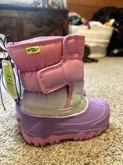 Western Chief Kids Ombré Snow Boots Pink/Purple Glitter Faux Fur Lined US 11/12