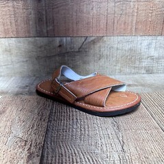kids Toddler / adolescent Leather Sandals crossed design Traditional Artesanal