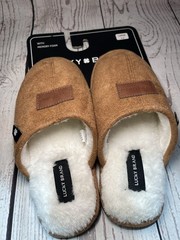New Lucky Brand Tan Memory Foam Lined Kids Open Back Slippers Size Large 2-3
