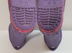 CROCS Kids Owl Bump It Rain Boot Sz 8C Purple Multi Pull On Waterproof 203516